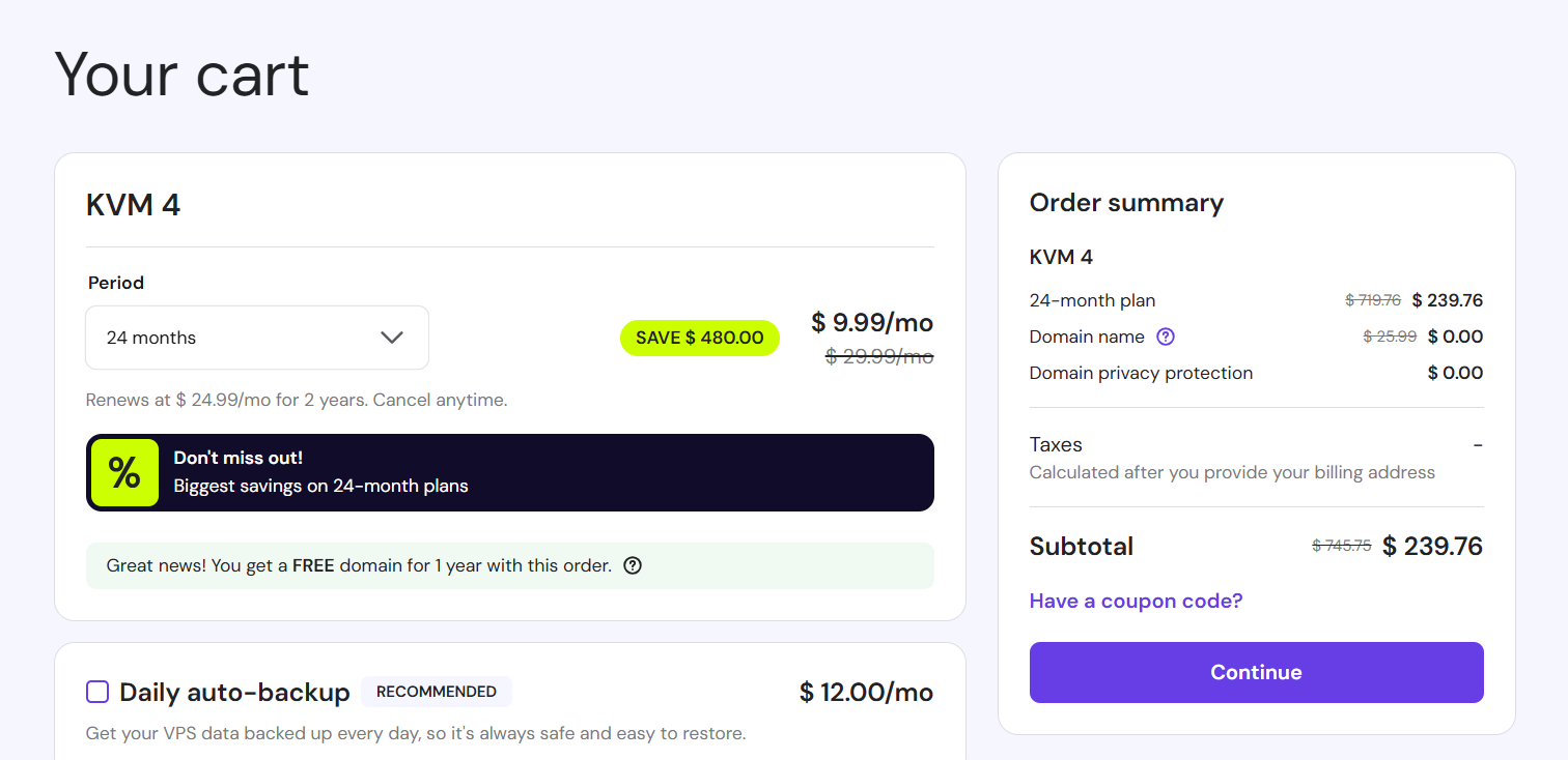 hostinger kmv 4 24month plan